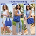 thumbnail image 2 of SUOSDEY Corduroy Tote Bag with Laptop Compartment&Cup Holder,Multipocket Work Tote for College,Teacher,Travel Crossbody Handbag, 2 of 7