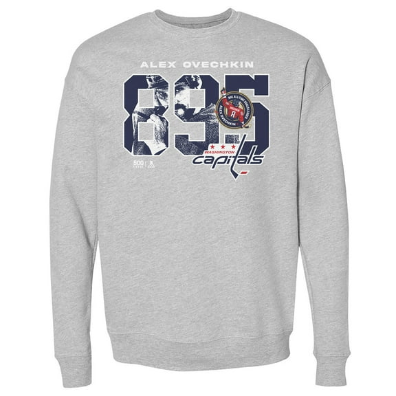 Men's 500 Level Alexander Ovechkin Heather Gray Washington Capitals NHL All-Time Leading Goal Scorer Overlay Pullover