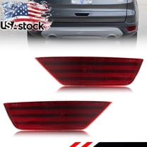 2PCS Red Lens Rear Bumper Tail Light Rear Light Brake Lights Backup Lights Reverse Light Reflector Light For 2013 2014 2015 2016 2017 2018 2019 Ford Escape No bulb/Socket