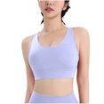 thumbnail image 3 of DDAPJ pyju Sports Bras for Women No Underwire Low Support Racerback Yoga Running Bra Comfortable Padded Workout Tops Birthday Gifts Blue L, 3 of 5