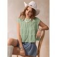 thumbnail image 6 of Peplum Tops for Women Crew-Neck Ruffled Bobydoll Tunic Tank Shirts Loose Fit Summer Outfits Green XL, 6 of 9