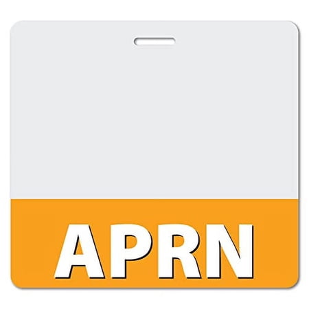 APRN Heavy Duty Horizontal Orange (100 pack) - Spill & Tear Proof Cards - 2 Sided USA Printed Quick Role Identifier ID Tag Backer by BadgeZoo