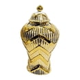 thumbnail image 2 of Jarrón de cerámica para flores, 11,8 pulgadas de alto, decorativo, artesanal, multiusos. Dorado, 2 of 9