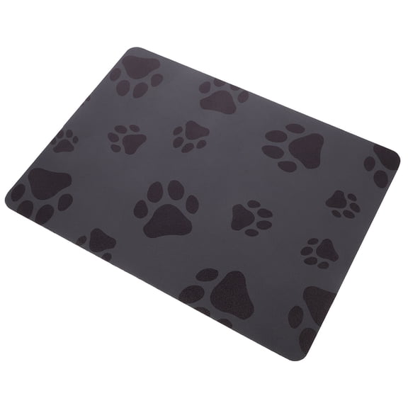 FOMIYES Dark Grey Pet Bowl Mat Absorbent Feeding Placemat for Dogs Cats Easy to Clean