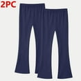 thumbnail image 3 of Ugoldhm 2 Pack Girls Flare Leggings - High Waist Cotton Bell Bottom Casual Pants for 3-14 Years, 3 of 8