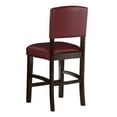 thumbnail image 3 of Linon Metairie 24" Counter Stool, Espresso with Dark Red Faux Leather, 3 of 8