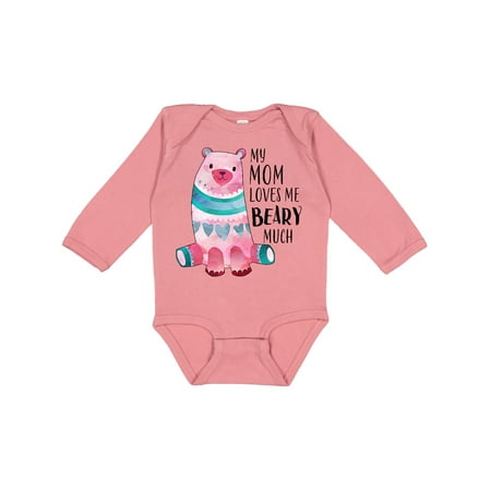 

Inktastic My Mom Loves Me Beary Much with Cute Bear Gift Baby Boy or Baby Girl Long Sleeve Bodysuit