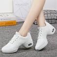 thumbnail image 6 of Cyiecw Dance Sneakers Women's Jazz Breathable Dance Shoes,Casual Height Increasing Walking Shoes Mesh Sneakers white, 6 of 7