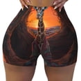 thumbnail image 2 of Fotbe Tree Hollow Meditating Giraffe Shorts Sin Costuras – Shorts Deportivos de Cintura Alta para Mujer, Elásticos para Gimnasio, Yoga, Running o Ciclismo-XX-Large, 2 of 8