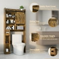 thumbnail image 2 of Vabches Cabinet - Farmhouse Style Over-The-Toilet Cabinet with Sliding Barn Door, Rustic Brown, Space-Saving Toilet Rack for Bathroom, Restroom, Laundry, 2 of 7