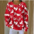 thumbnail image 4 of Fewfanhot Women's Clothing Heart Graphic Printed Fall Sweaters Cute Long Sleeve Pullover Jumper Crew Neck Lightweight Sweater, 4 of 6
