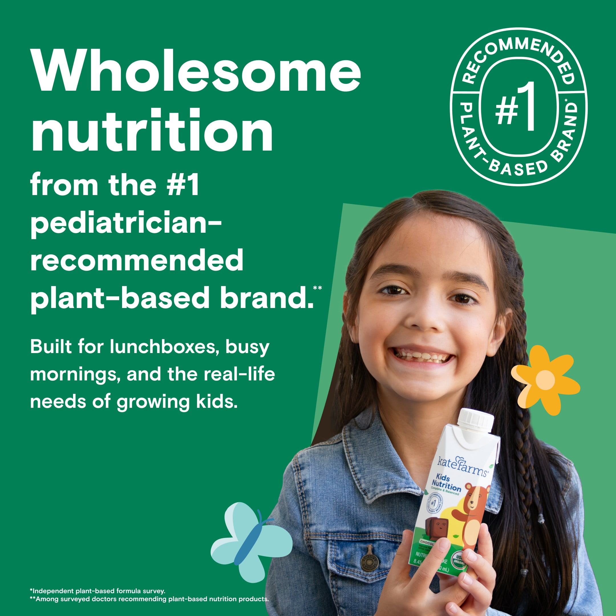Kate Farms Kids Nutrition Shake, Chocolate, 4 Pack, 8.45 fl oz