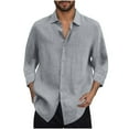 thumbnail image 3 of QATAINLAV Mens Ugly Christmas Long Sleeve Shirts Cotton Linen Tee Blouse Casual Button Down Lapel Shirt for Holiday Party Multicolor XXL, 3 of 6