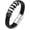 Black& silver1, variant on Leather Bracelet for Men Braided Cuff Wristband Stainless Steel Clasp in Silver and Gold Jewellery Gift