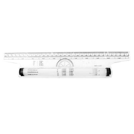 Clear White Metric Multi-purpose Drawing Rolling Ruler