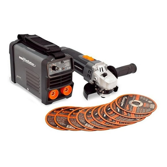 Kit Gladiator Ie4130-aa315/p Soldadora Esmeriladora 10discos gris