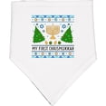 thumbnail image 2 of Inktastic My 1st Chrismukkah Sweater Style with Menorah and Trees Baby Bandana Bib, 2 of 4