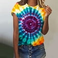 thumbnail image 5 of Hvyesh Tie Dye T Shirts for Women Teens Teen Girls Rainbow Tshirts Funny Short Sleeve Summer Tops Round Neck Tees, 5 of 5