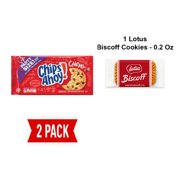 Nabisco Party Size Chewy Chips Ahoy Cookies, 26 oz - Pack of 2 & Lotus Biscoff Cookie - 0.2 Oz - 1 ct