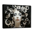 thumbnail image 2 of Designart "Transcendent Portrait Black and White Op Art" Modern Floater Framed Canvas Art Print, 2 of 7
