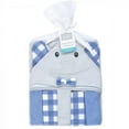 thumbnail image 2 of Hudson Baby Infant Boy Hooded Towel and Five Washcloths Set, Gingham Elephants, One Size, 2 of 2