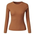 thumbnail image 4 of DHFJKG Women Knit Ribbed Sweater Crewneck Base Top Casual Slim Fit Long Sleeve Solid Color Layering Pullover Autumn Winter Versatile Jumper Tops, 4 of 4