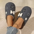 thumbnail image 5 of JUSLIO Slippers for Women Closed Toe Slide Slip On Fuzzy Plush Flat Sole Non Slip Indoor House Slippers Gray, 5 of 8