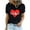 02 Black, variant on Valentine Top for Women, Floral Printed T Shirts for Women, Short Sleeve Tee Women's Lover Printed T-Shirt Crew Neck Short Sleeved Tops Blouse