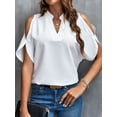 thumbnail image 2 of Women's V-neck Temperament Fashion Strapless Sleeve Top, 2 of 4