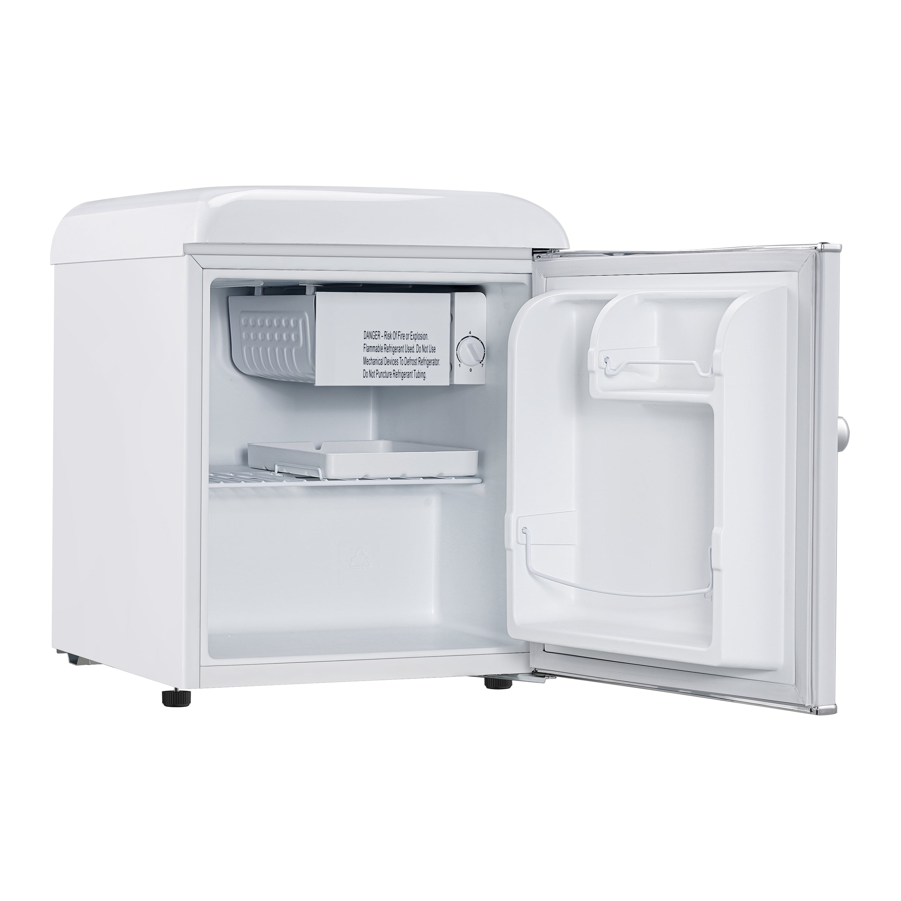 Galanz Retro dual door 4-cu ft Standard-depth Freestanding Mini Fridge  Freezer Compartment (White) ENERGY STAR in the Mini Fridges department at