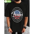 thumbnail image 1 of T Shirt Men'S Patriotic American Flag Soft Breathable Cotton Tee with Fender Musical Instruments Design, 1 of 5