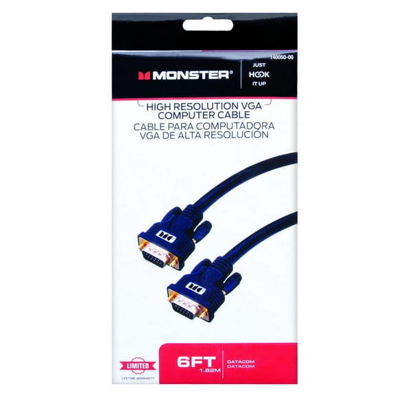 Monster Jhiu 140050-00 6 ft. Black VGA Video Cable