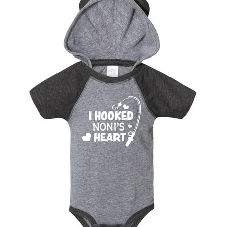 

Inktastic I Hooked Noni s Heart with Fishing Rod Gift Baby Boy or Baby Girl Bodysuit