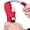 RED, variant on Wine Bottle Opener | Manual Handheld Corkscrew with Ergonomic Lever Pump, Standing Vertical Design, Soft Bottleneck Grip, Nonstick Screw & Easy No-Twist Cork Removal | Black