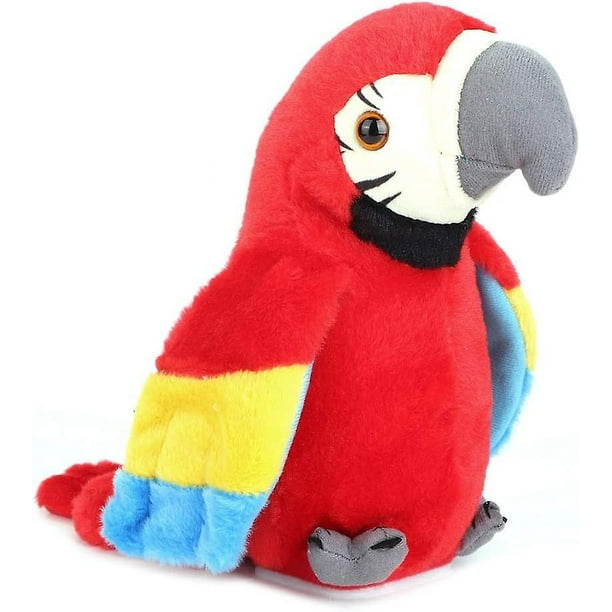 2024, Peluche de loro parlante, Peluche de loro parlante de imitación, Adorable muñeco de loro parlante (rojo)