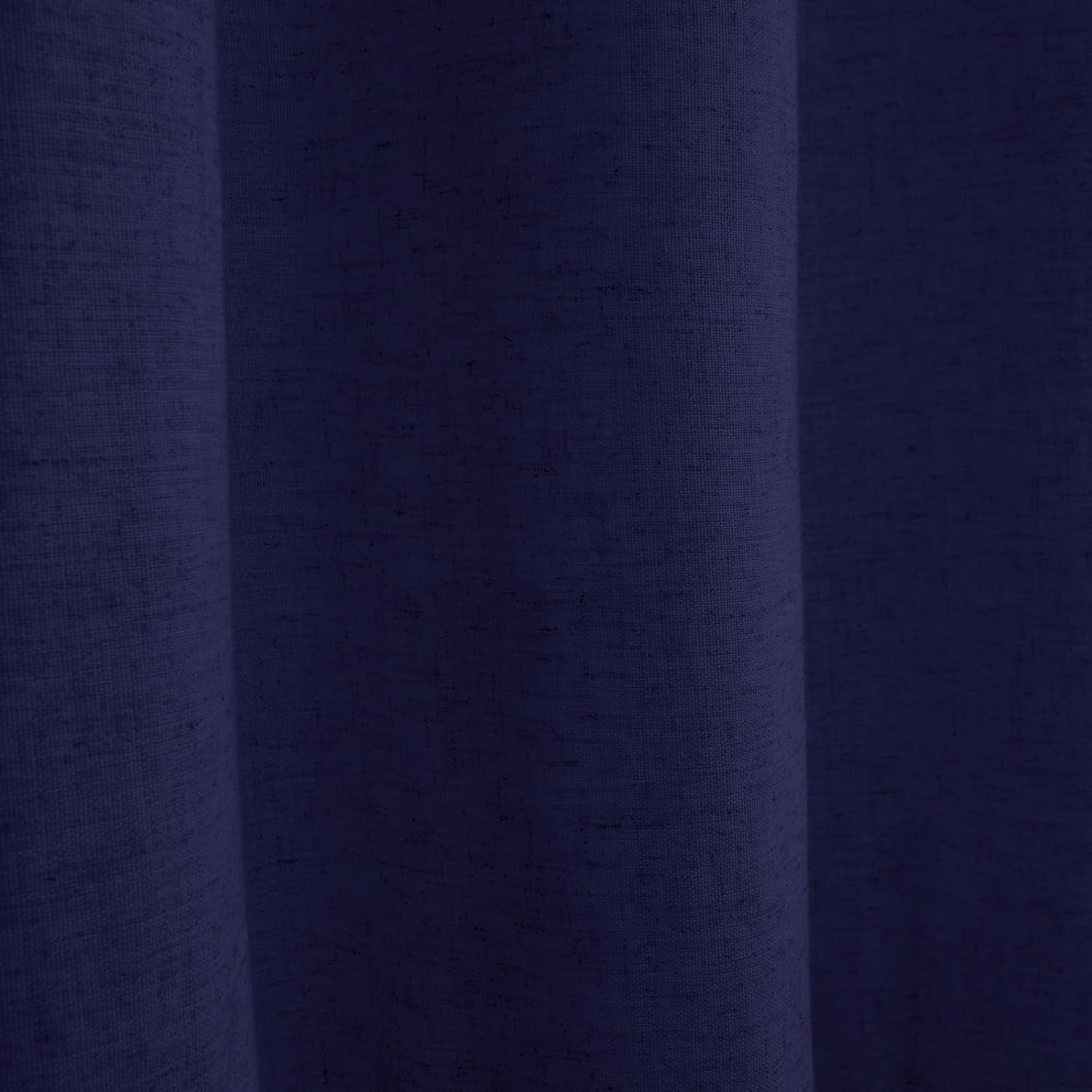 NixiYa Farmhouse Shower Curtain Ruffle Linen Shower Curtain for Bathroom Navy 72"x72"