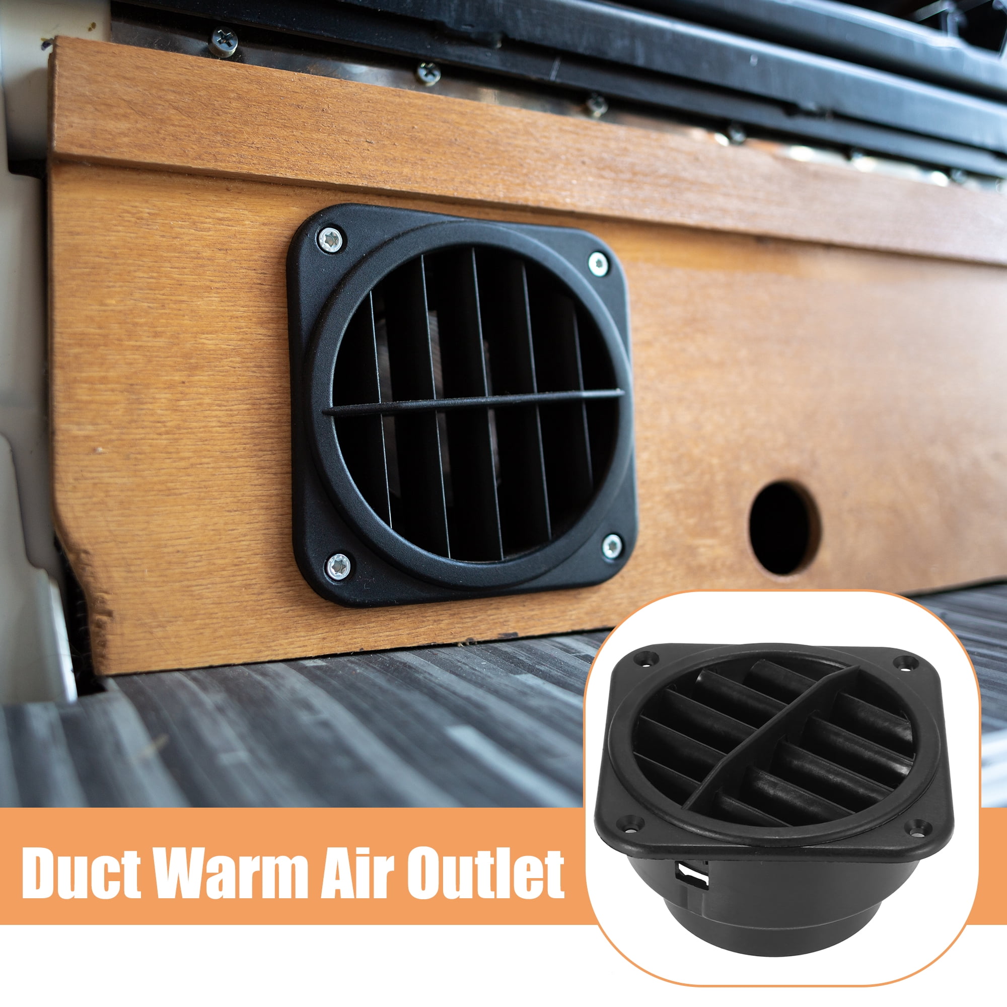 Conduit De Chauffage Voiture Rond 75 Mm - Sortie D'Air Chaud Orientable 360° - Plastique Durable - Noir