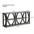 thumbnail image 7 of 3-Tier Industrial Console Table,70.87 inch, Narrow Entry Table Long Table with Storage for Entryway, Living Room, Foyer, Hallway, Black, 7 of 7