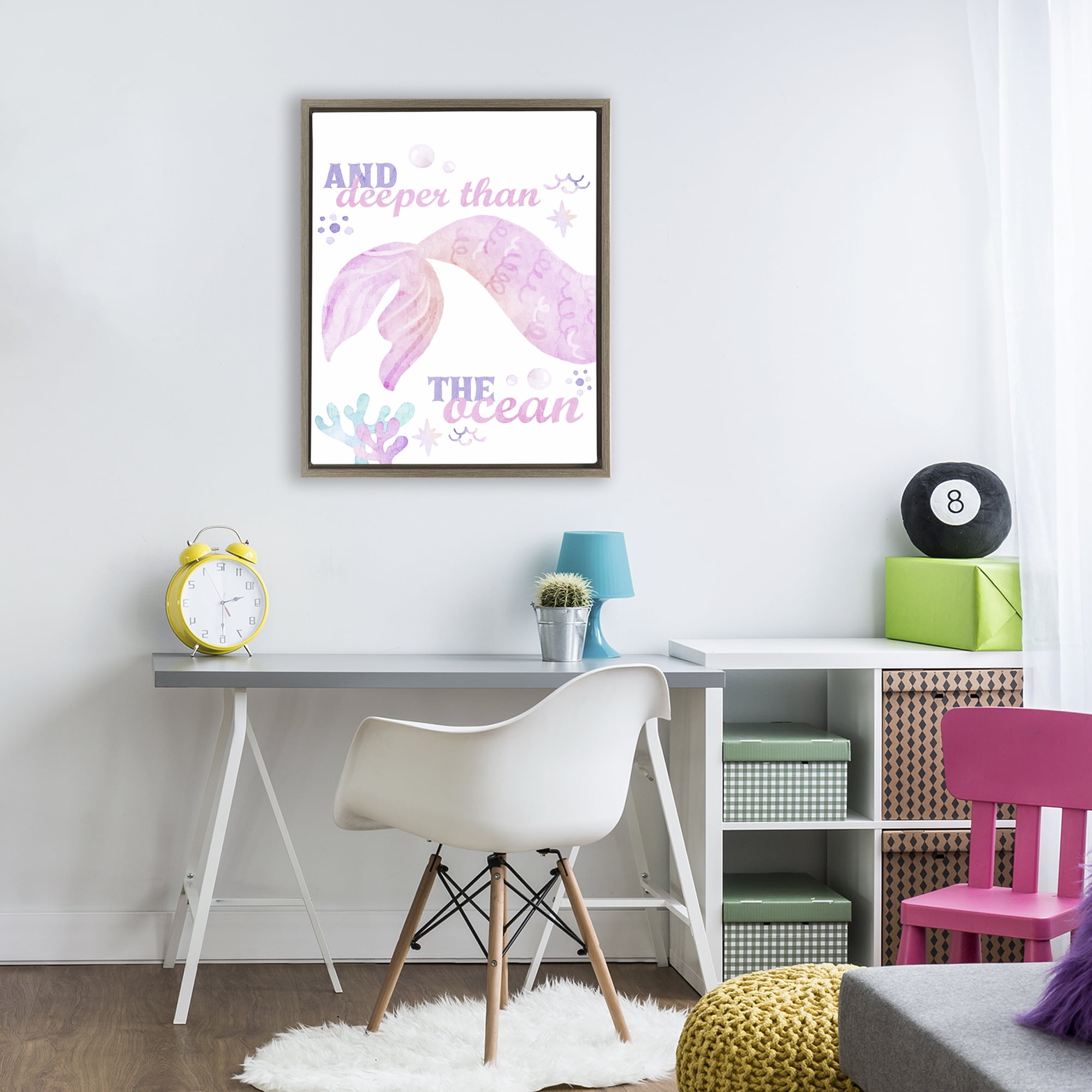 Deeper Than The Ocean Brown Framed Floater Canvas Wall Art, design by Kim Allen