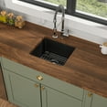 thumbnail image 4 of Mocoloo 18x16-inch Black Granite Composite Undermount Kitchen Sink Non-Fading Color Scratch Resistant Single Bowl Bar Prep Sink for RV Camper, 4 of 10