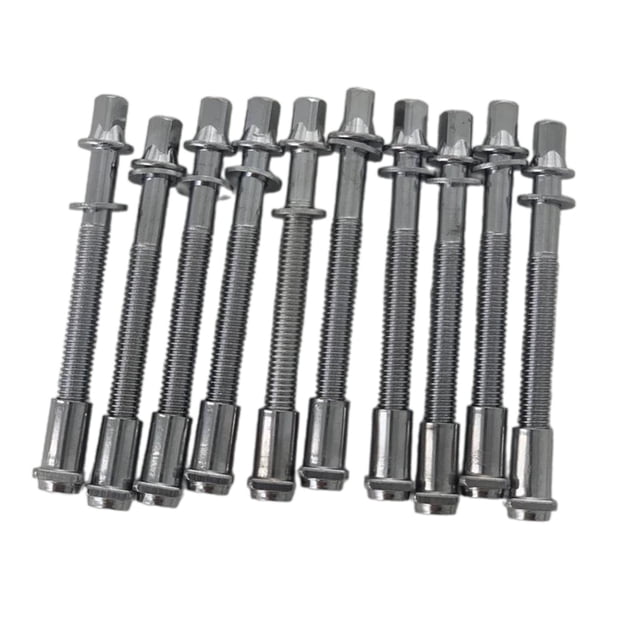 10 varillas de tensión para tambor, tornillos Tom Lug, herrajes de metal, tornillo apretado para tambor con tuercas para instrumentos musicales de 6x50mm