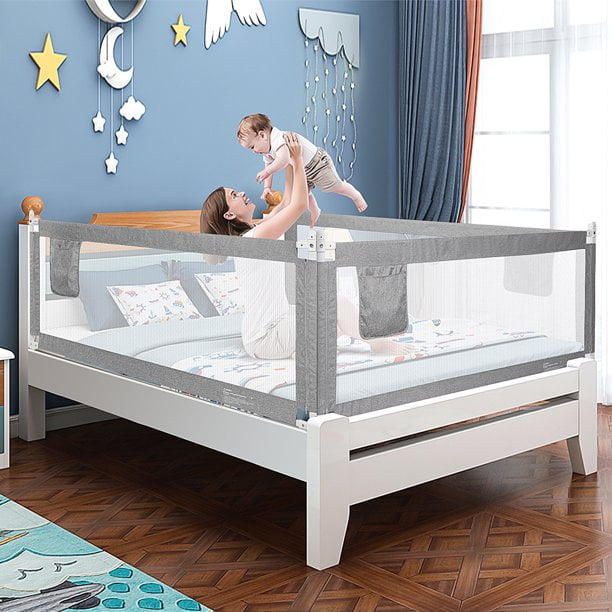 Tbest Bed Rail Foldable Practical Toddler Bed Rail Guard Foldable Baby Kids Safety Bedrail 59 Extra Long Vertical Down Bed Guardrail for Twin Bed Queen Size Bed,2.0m King Bed 