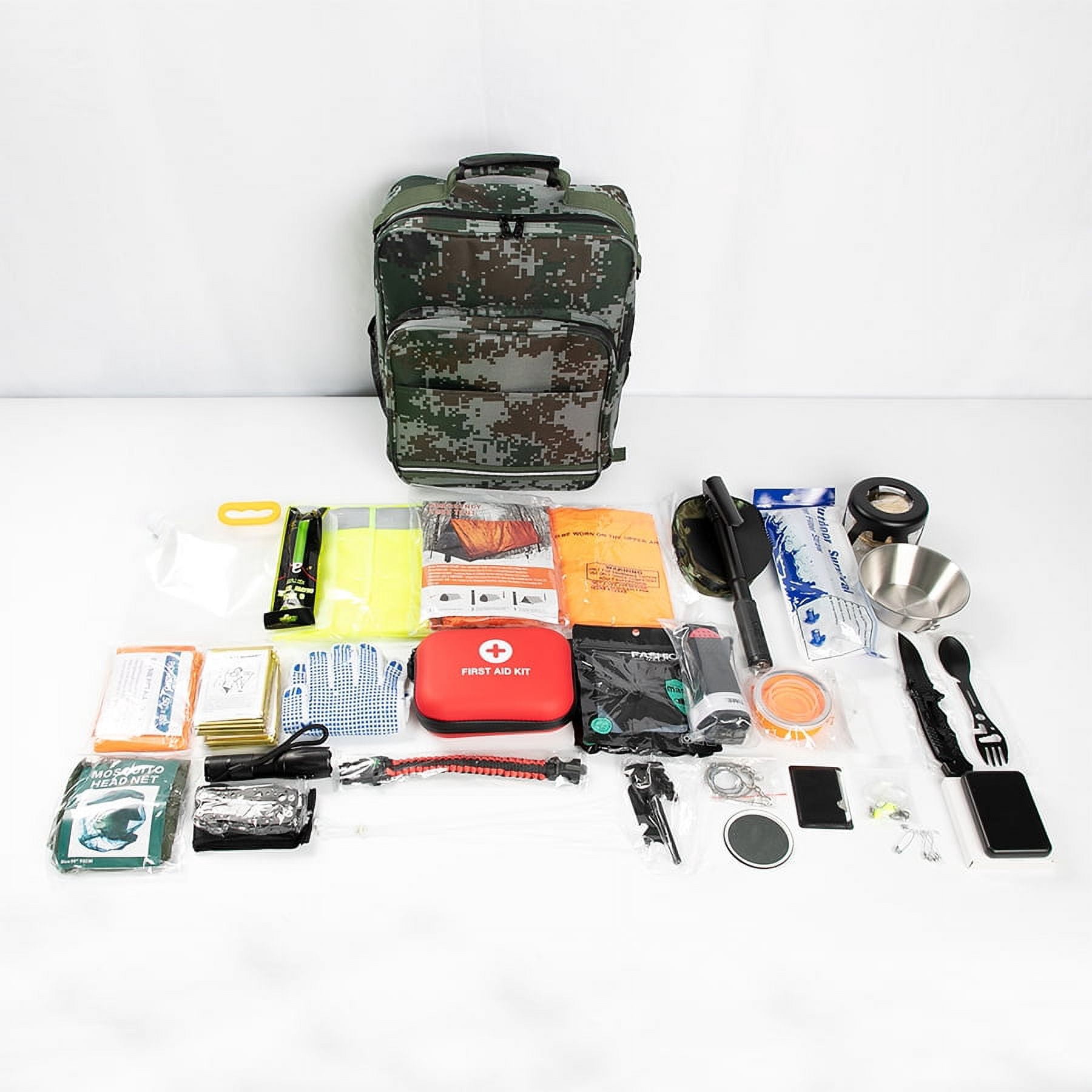 Emergency Survival Kit | Emergency Survival Backpack & First Aid Equipment for Camping Hiking Outdoor