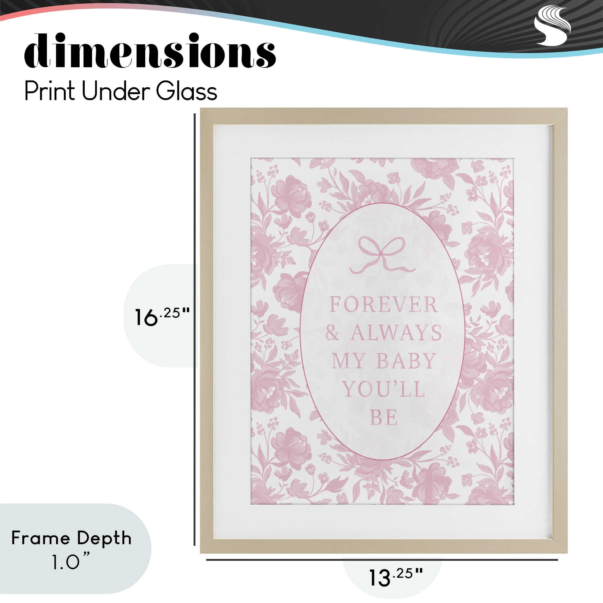 Stupell Industries Forever and Always Pink Florals Birch Framed Print Under Glass, design by Cherrywood Lane