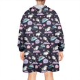 thumbnail image 2 of Wearable Oversized Blanket,Dark Unicorn Rainbow Heart Pattern Wearable Blanket Hoodie for Adults,Cozy Hooded Blankets with Super Pockets,Super Warm Fuzzy Pullover for Women & Men, 2 of 6