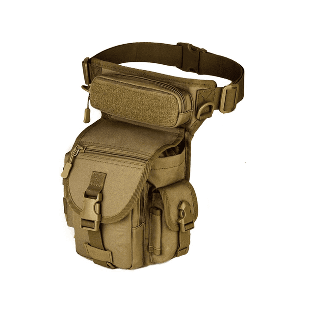 RV Bolsa De Pierna Bolsa De Muslo Táctica Militar Molle Bolsa Multifunción para Senderismo Camping Escalada Viajes Motocicleta Ciclismo Pesca Caza, Marrón