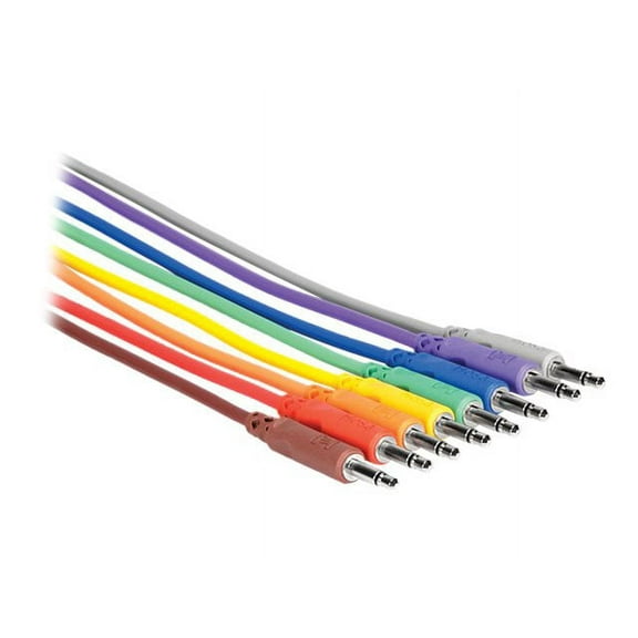 Hosa CMM-815 Unbalanced Patch Cables, 3.5 mm TS to Same, 6 in