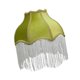 thumbnail image 5 of Pantalla de lámpara de terciopelo, pantalla de lámpara victoriana con ribete de flecos, E27, de clásica en forma de campana con borde festoneado, de Verde Blanco, 5 of 8