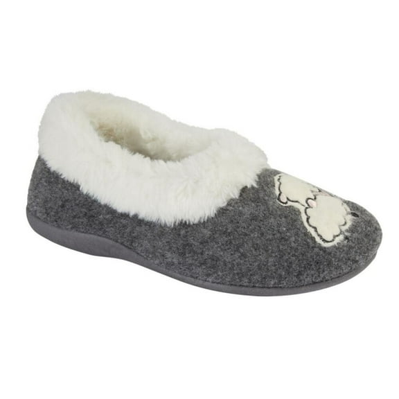 Sleepers Womens Sheep Faux Fur Slippers