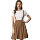 thumbnail image 1 of Falda Con Tirantes Para Mujer Falda Acampanada Con Cintura Elástica Y Burbuja Marrón claro M, 1 of 4
